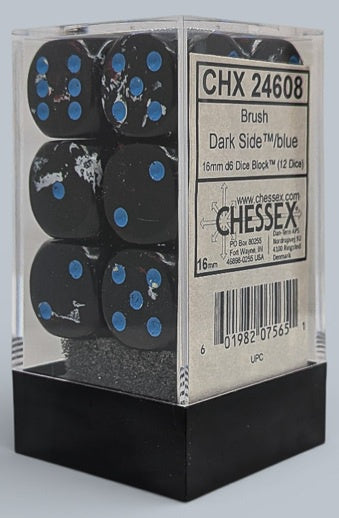 Chessex Brush™ Dark Side™/blue 16mm Dice Block™ (24608)