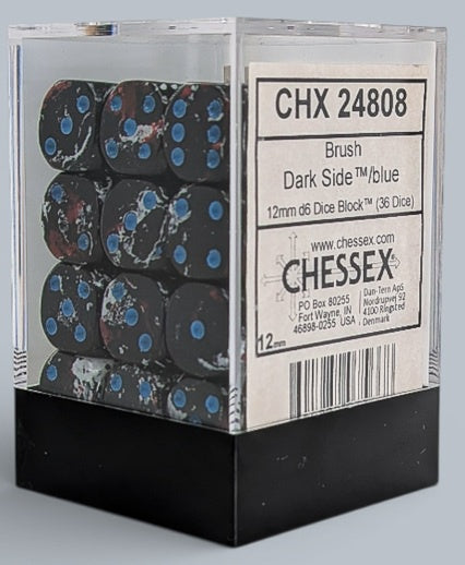 Chessex Brush™ Dark Side™/blue 12mm Dice Block™ (24808)