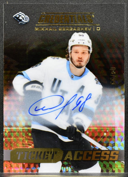 2025-26 UD Credentials Acetate Ticket Access Auto Sergachev Auto 04/99 9850