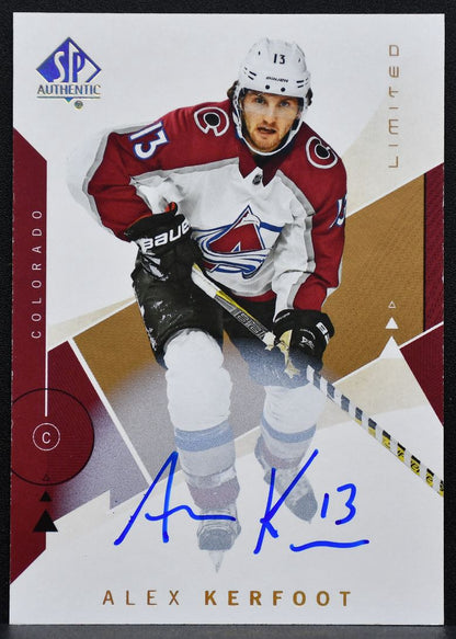 2018-19 SP Authentic Limited Auto Alex Kerfoot 66 Colorado Avalanche Auto 9213