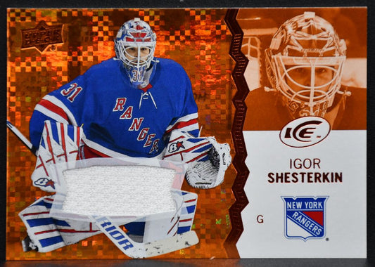 2023-24 Upper Deck Ice Jersey Orange Igor Shesterkin 29 New York Rangers Jersey 6873
