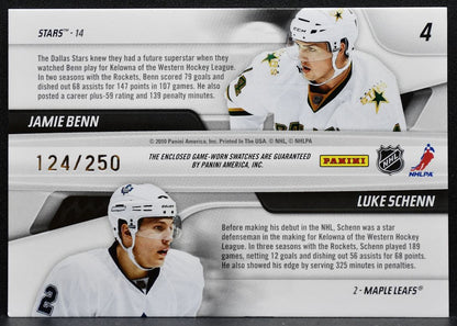 2010-11 Panini Certified Junior Legacy Combos Benn/Schenn 124/250 Jersey 6595