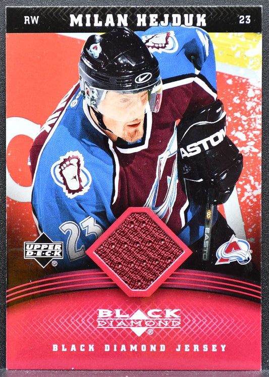2006-07 UD Black Diamond Jerseys Ruby Milan Hejduk Avalanche 075/100 Jersey 8955
