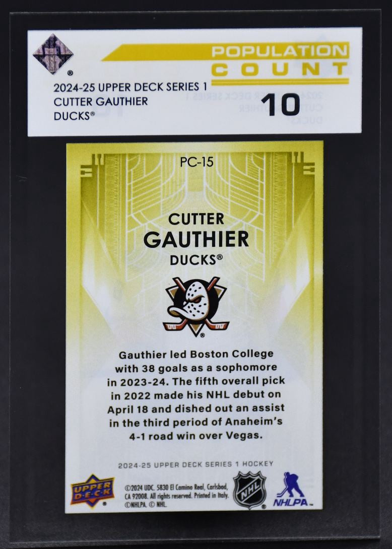 2024-25 UD Series 1 Population Count 10 Cutter Gauthier PC-15