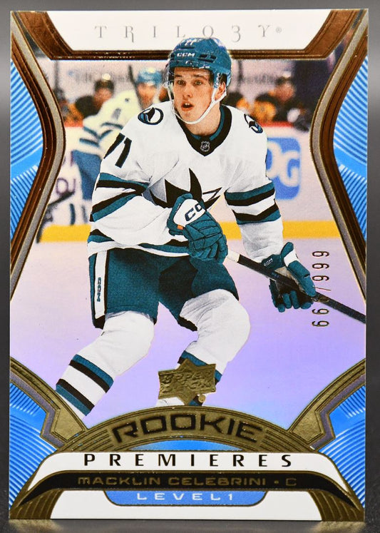 2024-25 UD Extended Series Macklin Celebrini T-13 San Jose Sharks RC 666/999