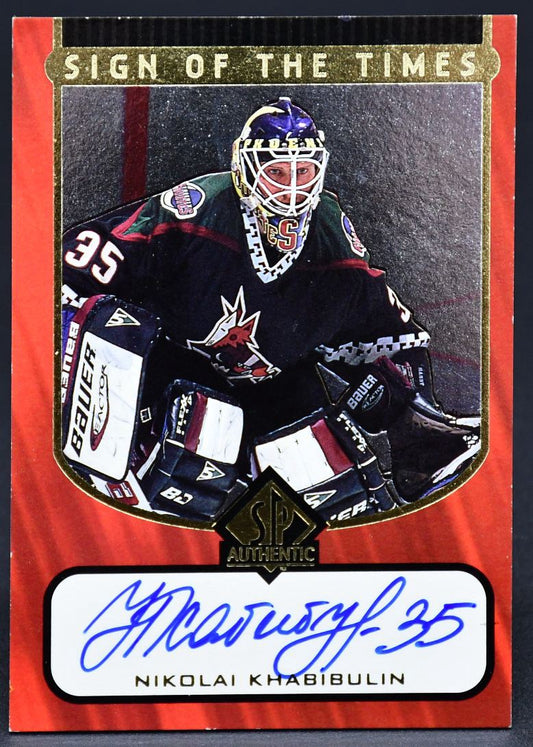 1998-99 SP Authentic Sign of the Times Nikolai Khabibulin NK Auto