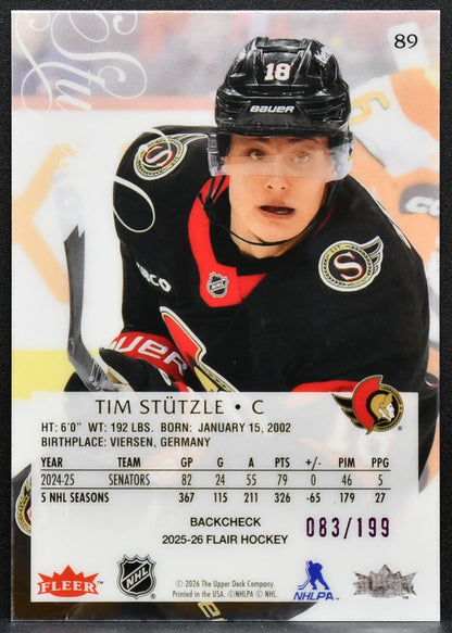 2025-26 Flair Image C Variant Tim Stutzle 89 Ottawa Senators 083/199 4605