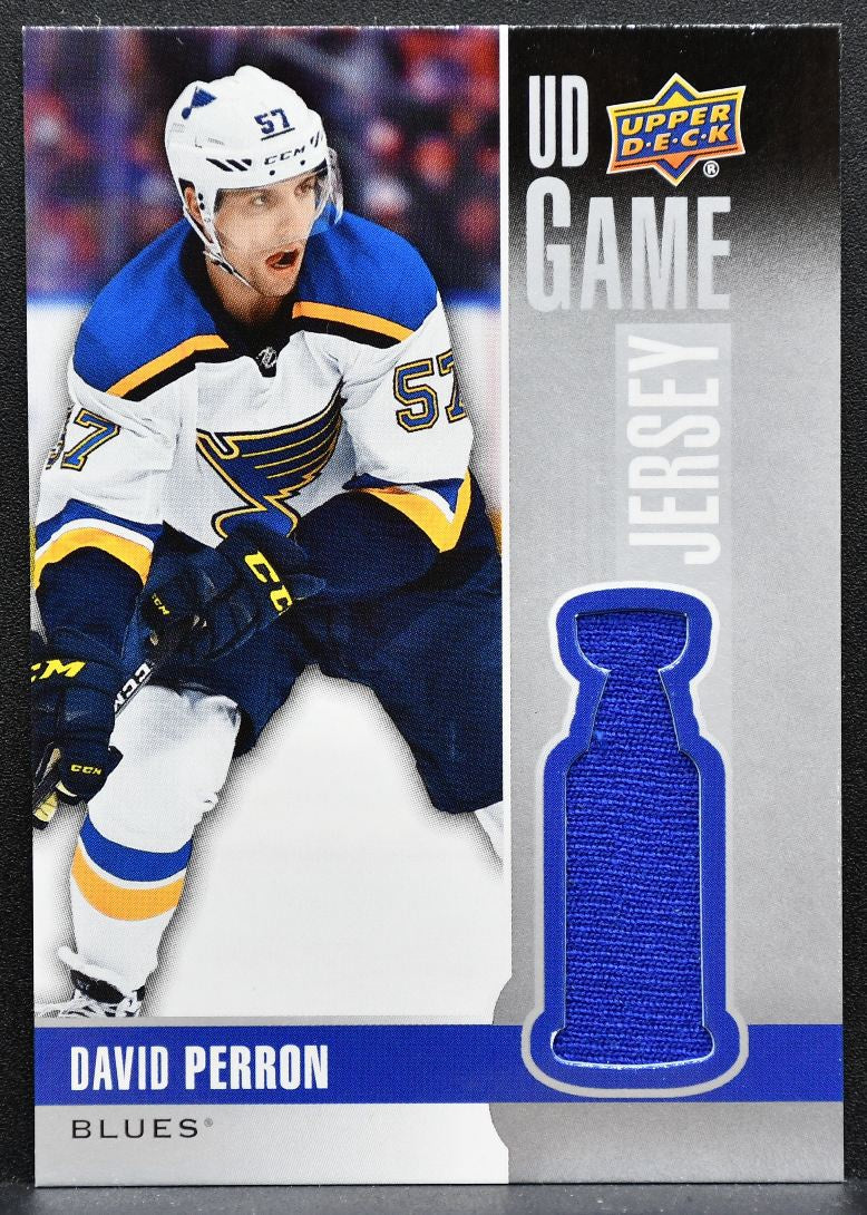 2019-20 Upper Deck Series 1 UD Game Jersey David Perron GJ-DP Blues Jersey 6557