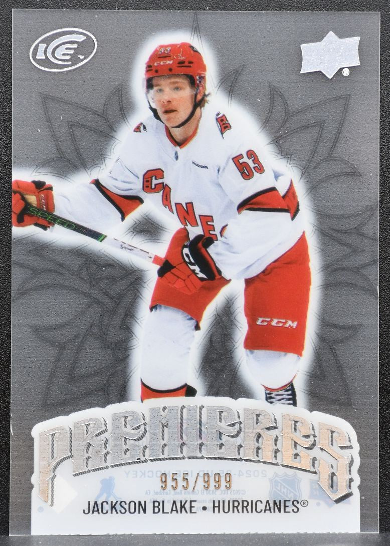 2024-25 Upper Deck Ice Premieres Jackson Blake 154 Hurricanes RC 955/999 1433