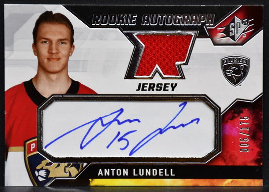 21-22 SPx RC Auto Jersey Anton Lundell AL Florida Panthers RC Auto /175 Jersey 6300