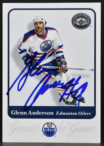 2001-02 Fleer Greats of the Game Glenn Anderson 32 Edmonton Oilers Auto 9341