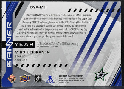 2021-22 SPGU 2021 NHL Western Conference Banner Year Heiskanen Jersey 3918