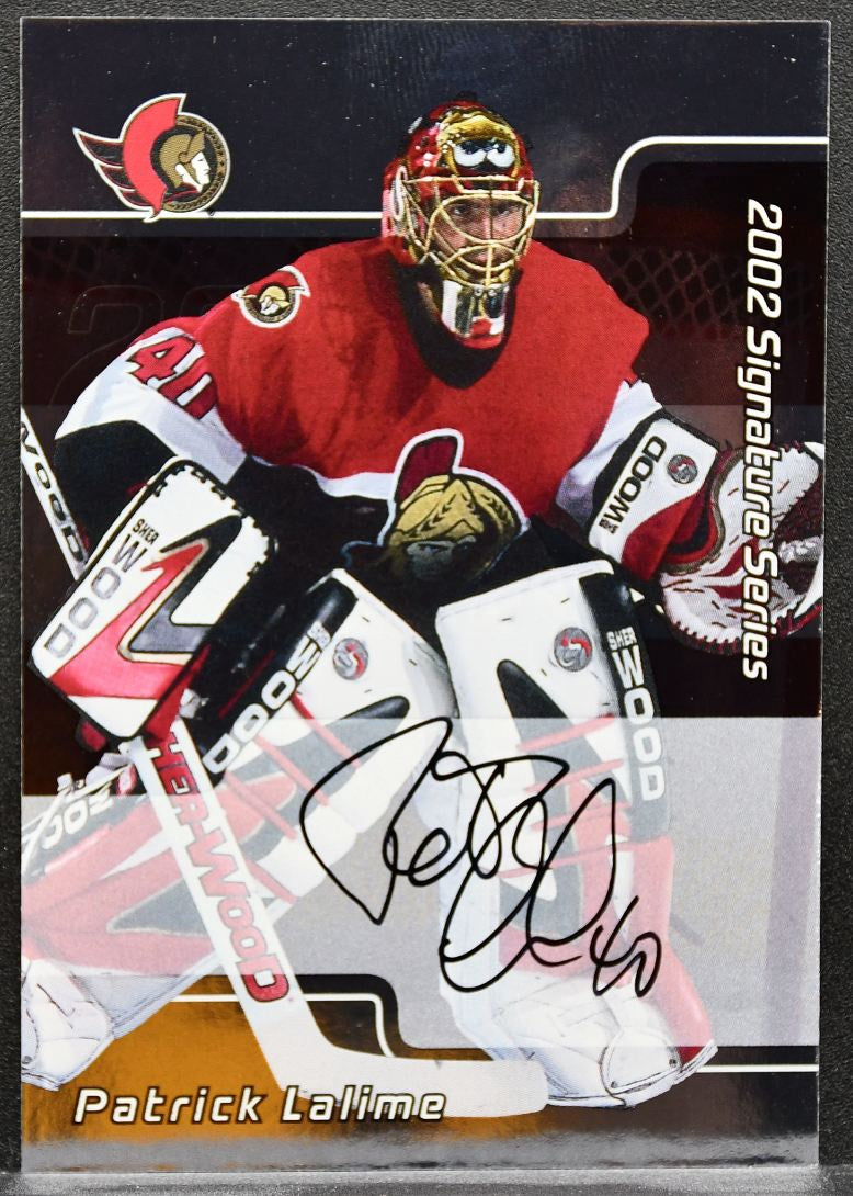 2001-02 Be a Player Signature Series Autograph Patrick Lalime Senators Auto 0307