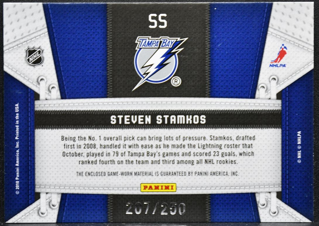 2010-11 Panini Certified Fabric of the Game Steven Stamkos SS /250 Jersey 4399