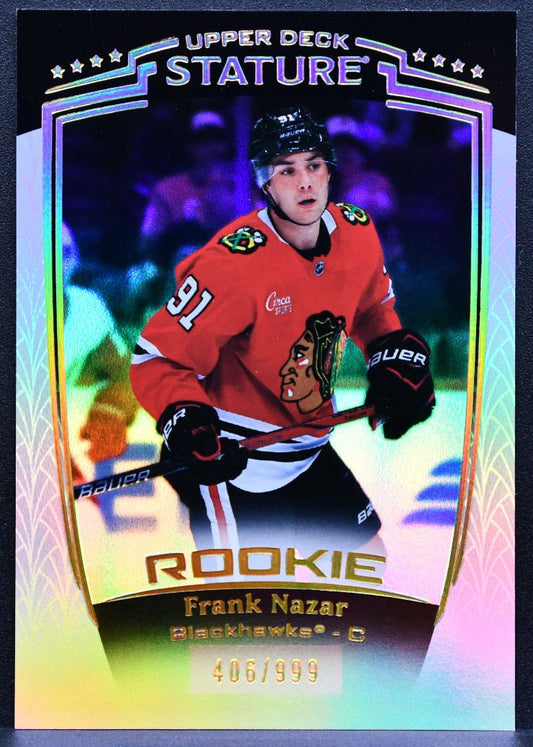 2024-25 Upper Deck Stature Rookie Frank Nazar 37 Blackhawks RC 406/999 5275