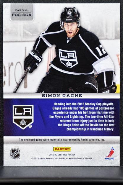 2012-13 Panini Certified Fabric of the Game Simon Gagne 269/299 Jersey 5937