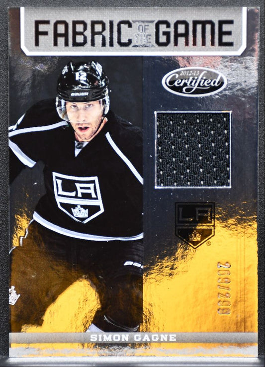 2012-13 Panini Certified Fabric of the Game Simon Gagne 269/299 Jersey 5937