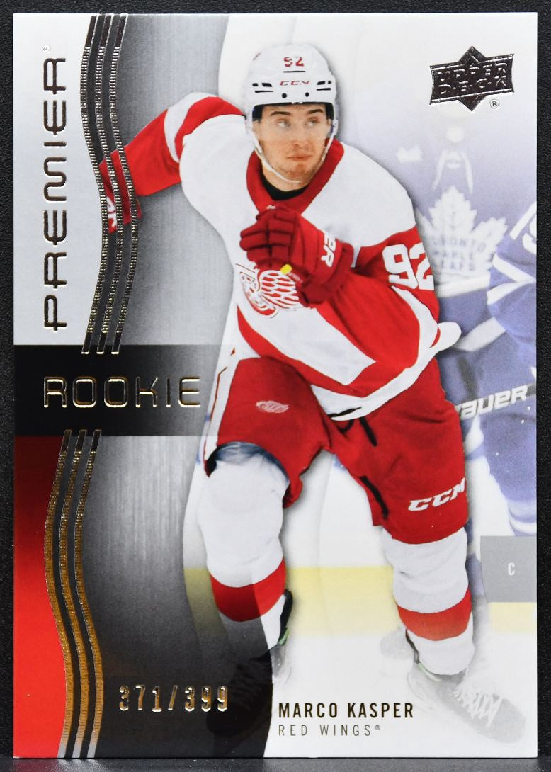 2023-24 Upper Deck Premier Rookie Marco Kasper 145 Red Wings RC 371/399 4773