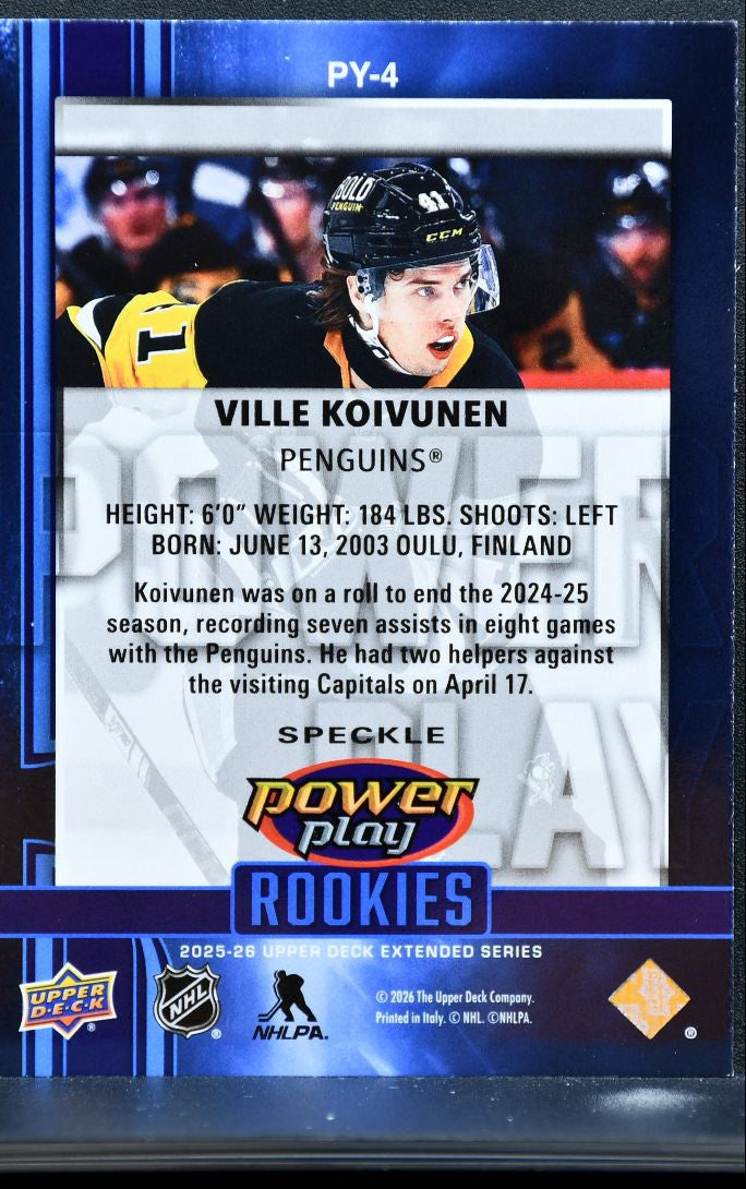 2025-26 UD Extended Series Power Play Rookies Speckle Ville Koivunen RC 2072