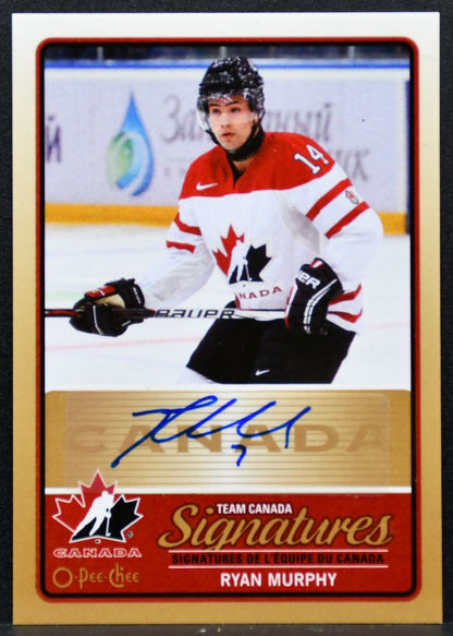 2014-15 O-Pee-Chee Team Canada Signatures Ryan Murphy TCS-RM Canada Auto 3173