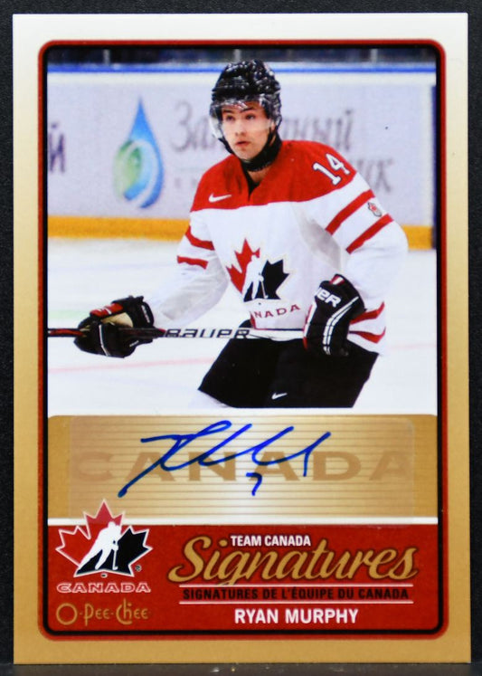 2014-15 O-Pee-Chee Team Canada Signatures Ryan Murphy TCS-RM Canada Auto 3173