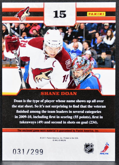 2010-11 Panini Zenith Gifted Grinders Scraps Jerseys Doan /299 Jersey 0567