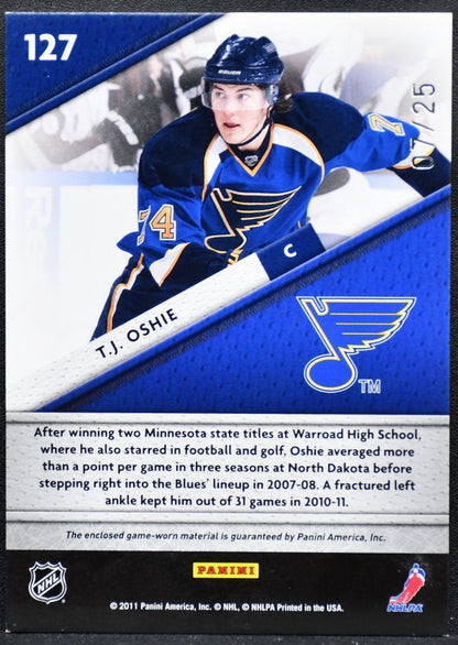 2011-12 Panini Certified Fabric of the Game T.J. Oshie 127 /25 Jersey 2400