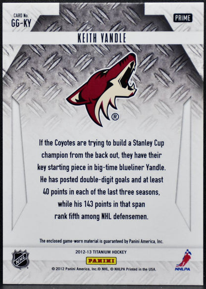 2012-13 Panini Titanium Game-Worn Gear Keith Yandle GG-KY /50 Patch 2332