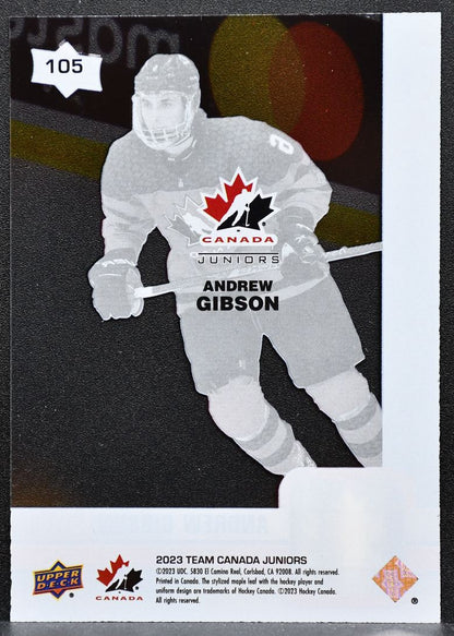 2023-24 UD Team Canada Juniors Program of Excellence Clear Cut Gibson 3093