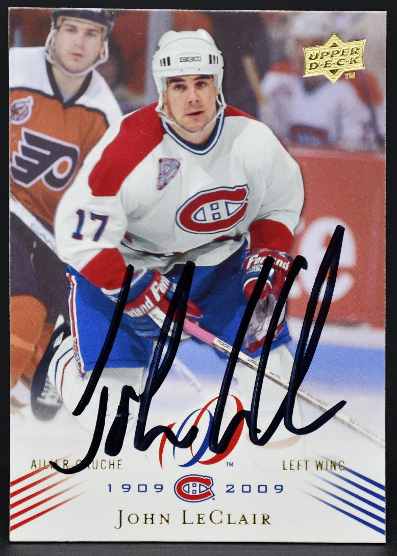 2008-09 UD Montreal Canadiens Centennial John LeClair 121 Auto