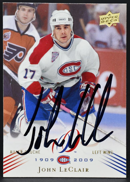 2008-09 UD Montreal Canadiens Centennial John LeClair 121 Auto