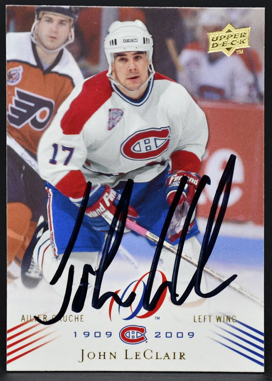 2008-09 UD Montreal Canadiens Centennial John LeClair 121 Auto