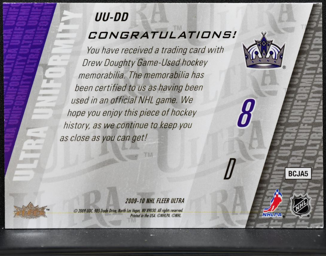 2009-10 Fleer Ultra Uniformity Jersey Drew Doughty UU-DD Kings Jersey 5280