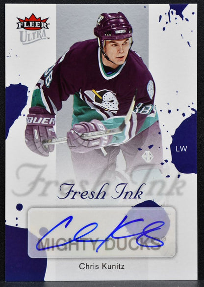 2005-06 Fleer Ultra Fresh Ink Chris Kunitz FI-CK Anaheim Mighty Ducks Auto 1971