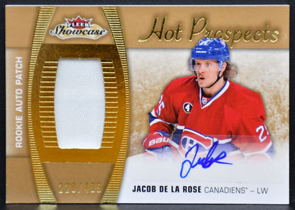 2015-16 Fleer Showcase Hot Prospect de la Rose Canadiens RC Auto /499 Patch 0409