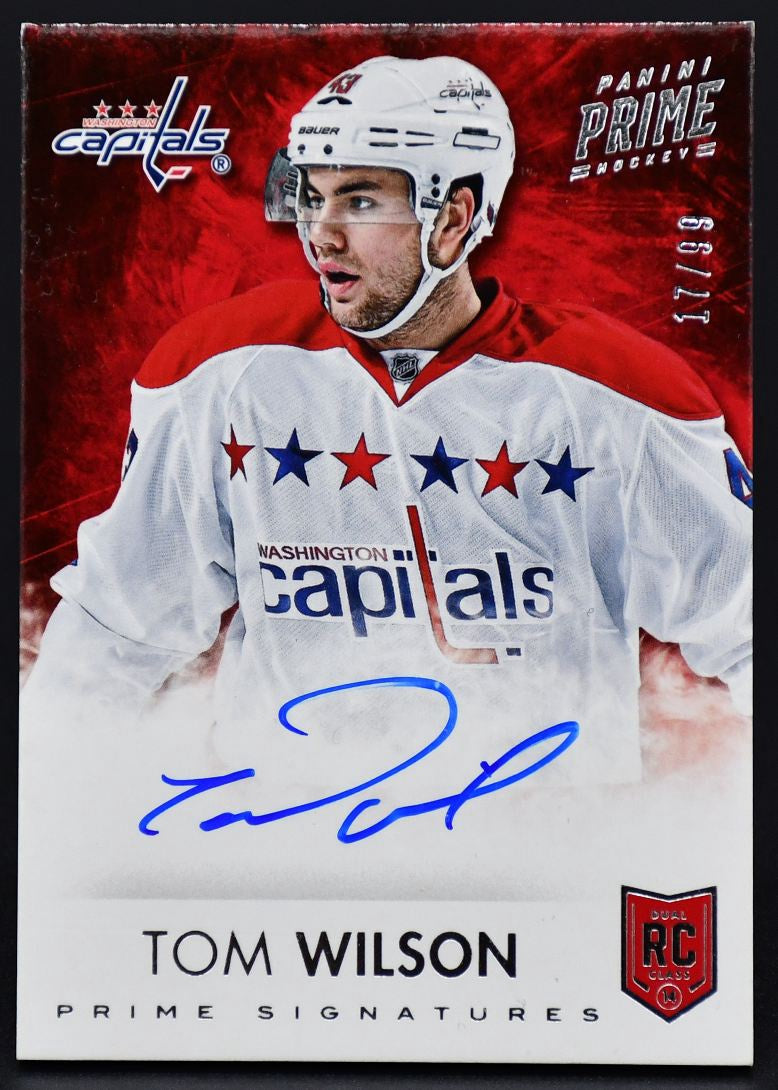 2013-14 Panini Prime Prime Signatures Tom Wilson S-TW RC Auto 17/99