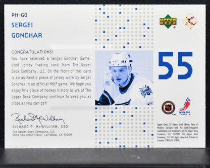 2002-03 SP Game Used Piece of History Sergei Gonchar 090/225 Jersey 4039