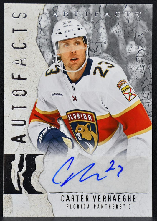 2025-26 UD Artifacts Autofacts Carter Verhaeghe AF-CV Florida Panthers Auto 4498