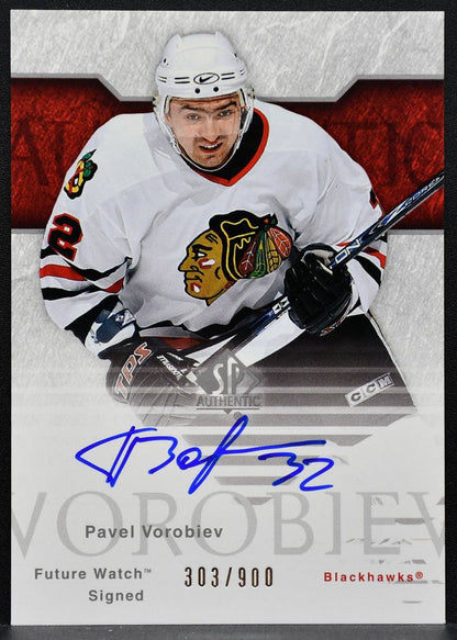2003-04 SP Authentic Future Watch Auto Pavel Vorobiev Blackhawks RC Auto 9198