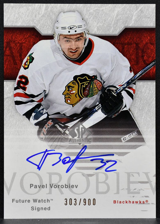 2003-04 SP Authentic Future Watch Auto Pavel Vorobiev Blackhawks RC Auto 9198