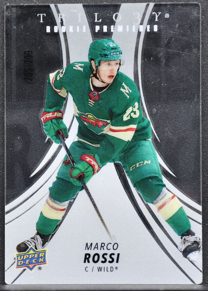 22-23 UD Trilogy RC Premieres Plexi Marco Rossi RP-MR Minnesota Wild RC 205/299 7399