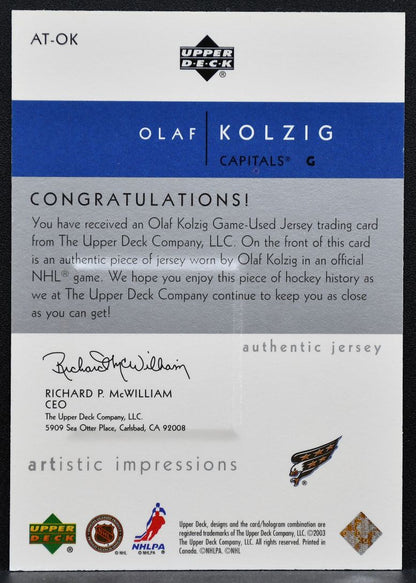 2002-03 UD Artistic Impressions Artist's Touch Kolzig 240/499 Jersey 0585