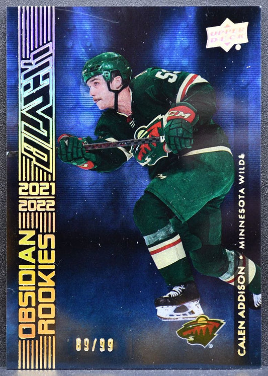 2021-22 SPx UD Black Obsidian Rookies Gold Calen Addison OR-9 Wild RC 89/99 9836
