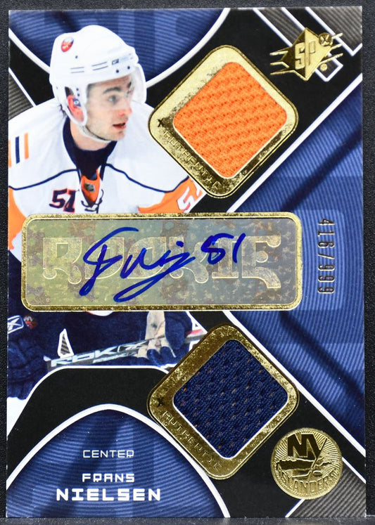 2007-08 SPx Auto Rookie Jersey Frans Nielsen 222 RC Auto 418/999 Jersey 9651