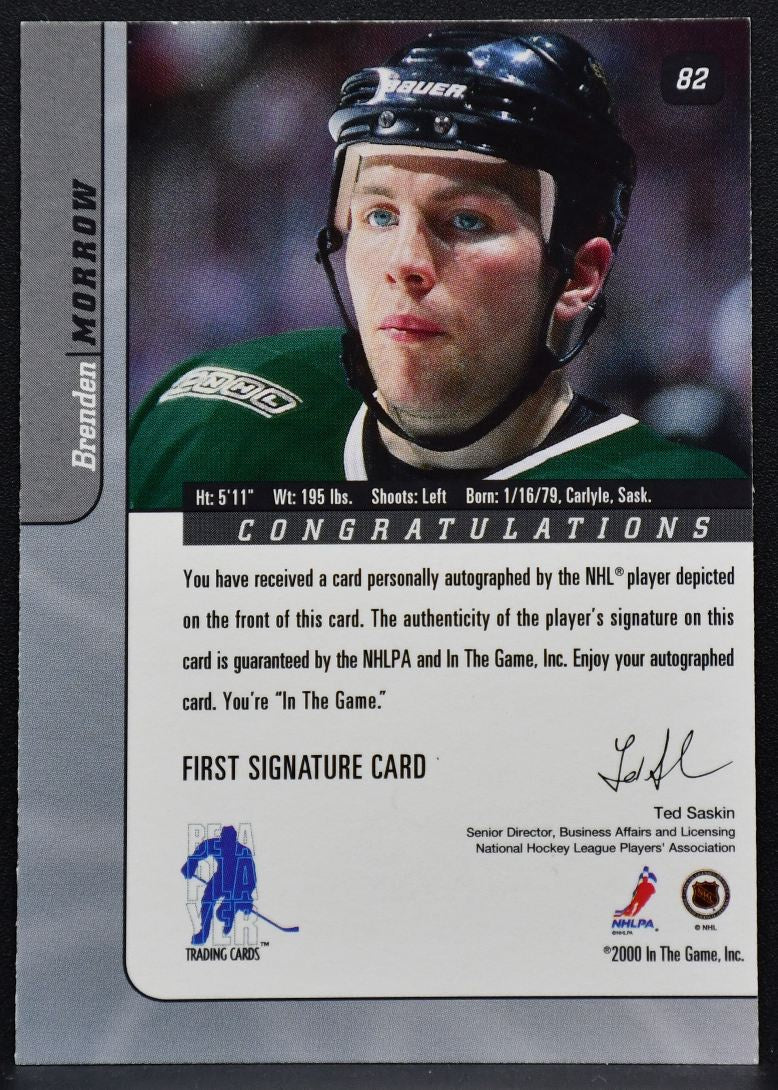 2000-01 Be a Player Signature Series Autographs Brenden Morrow 82 Auto 3290