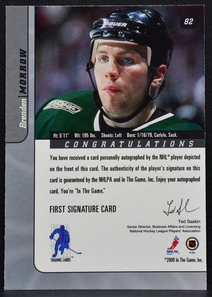 2000-01 Be a Player Signature Series Autographs Brenden Morrow 82 Auto 3290