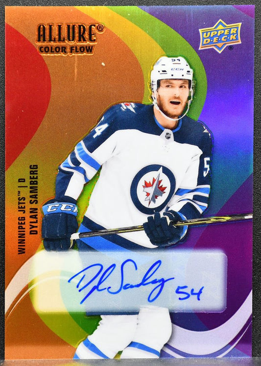 2022-23 Upper Deck Allure Color Flow Dylan Samberg SF-28 Winnipeg Jets Auto 3154