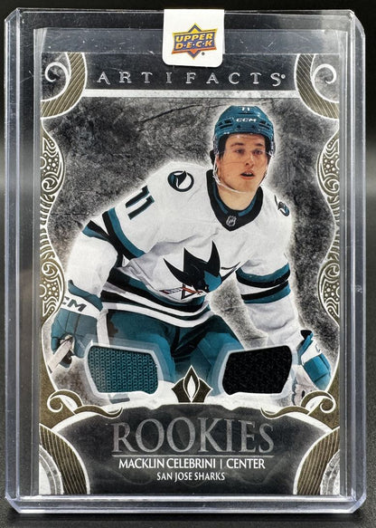 2024-25 UD Artifacts Rookies Macklin Celebrini San Jose Sharks RC Jersey