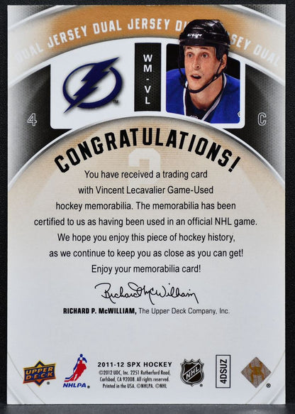 2011-12 SPx Winning Materials Vincent Lecavalier WM-VL Lightning Jersey 0196