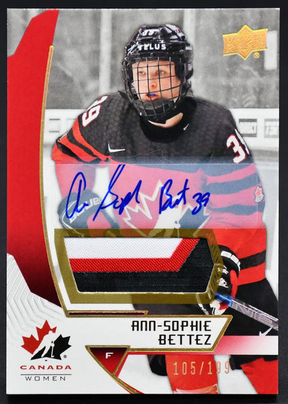 2019-20 UD Team Canada Juniors Auto Patch Bettez 50 Auto 105/199 Patch
